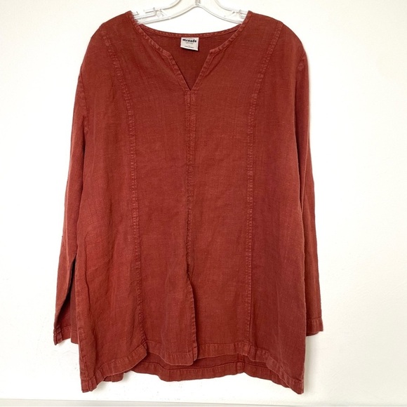 CALIFORNIA THREADS 2 Piece Set Vintage Linen Lagenlook Boho Top Pants Made USA - Picture 15 of 16